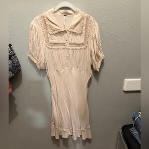 Free People Warm Glow Mini Dress with Lace Trim